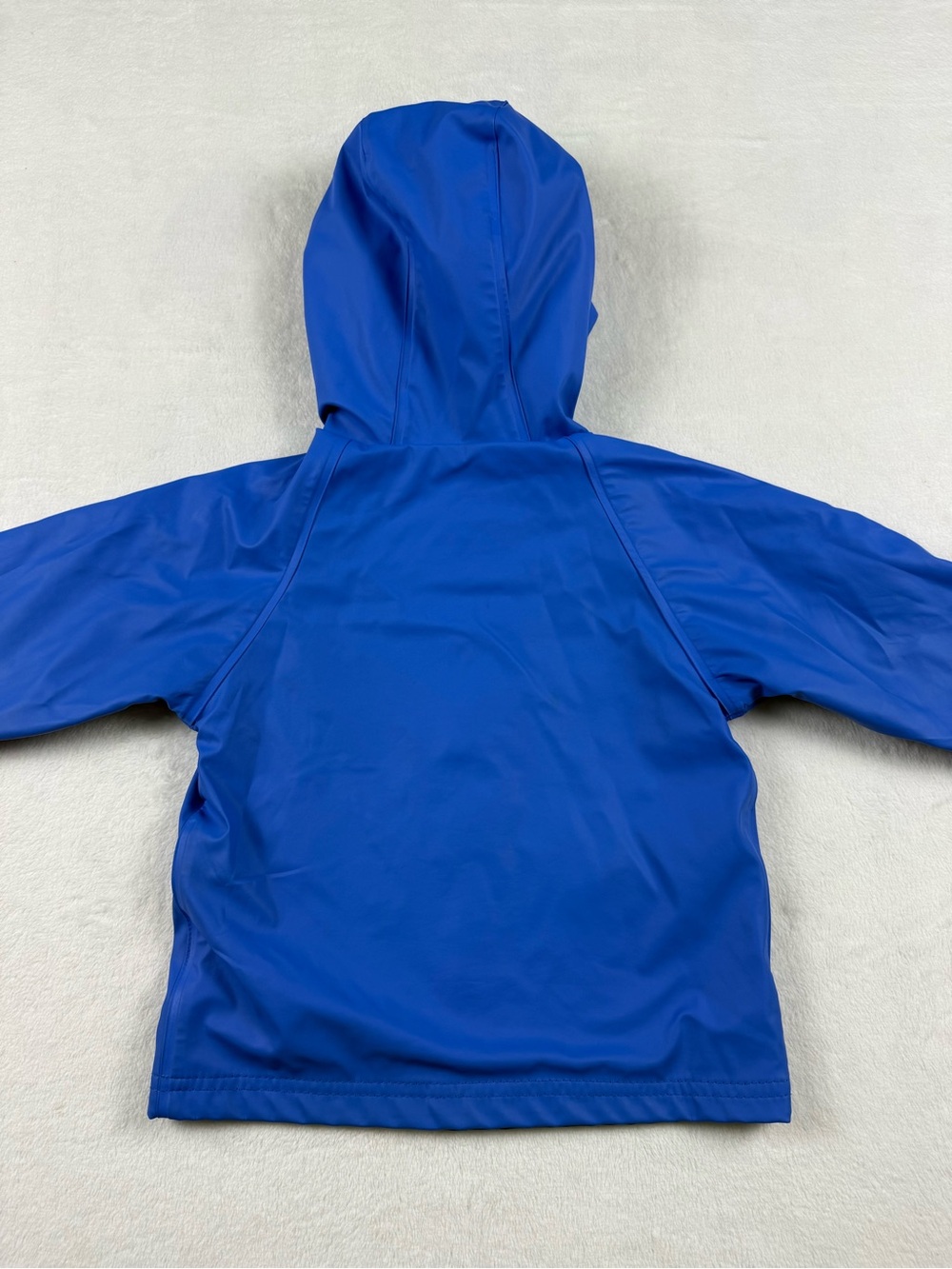 Oaki Hooded Rain Jacket Lined Rubber Rain Jacket Royal Blue Kids Boys 2T - Picture 7 of 8